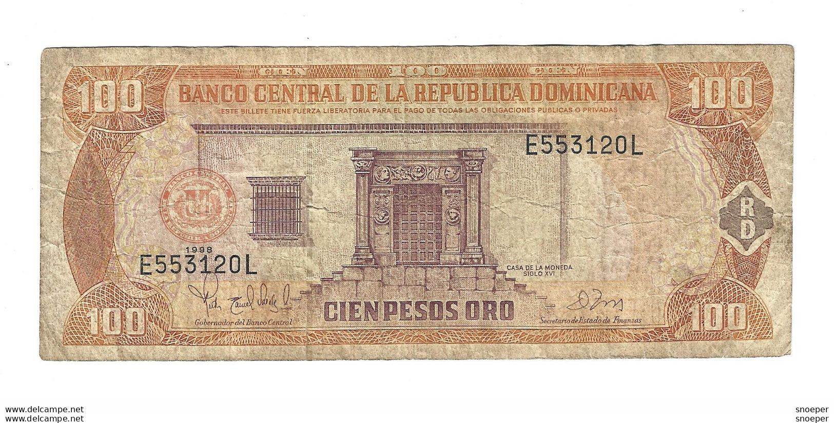 *Dominican Republic 100 Pesos 1998   156b - Repubblica Dominicana