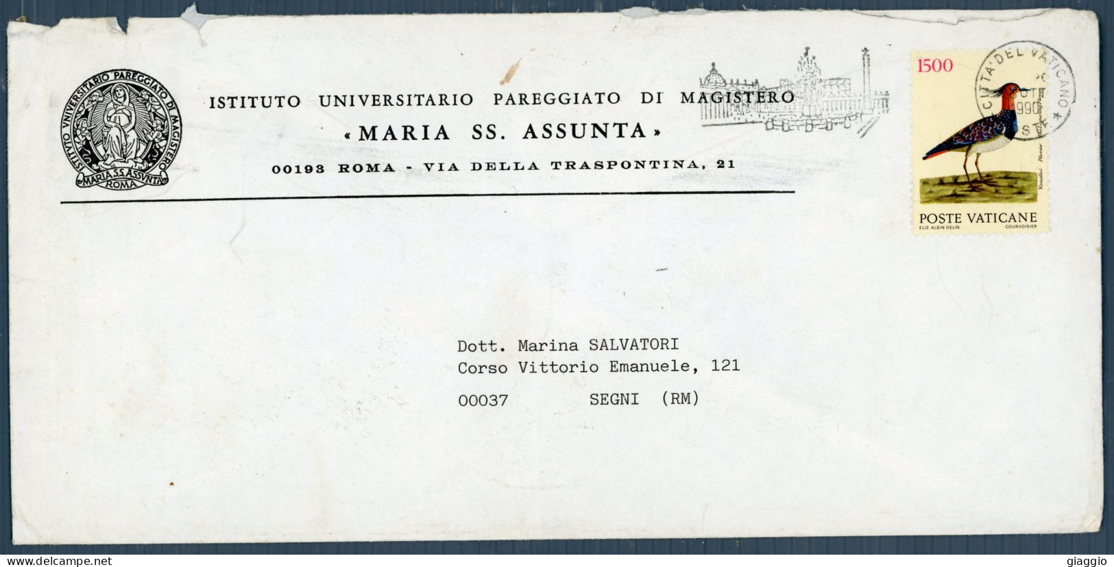 °°° Francobolli N. 1834 - Vaticano Busta Viaggiata Fuori Formato °°° - Lettres & Documents