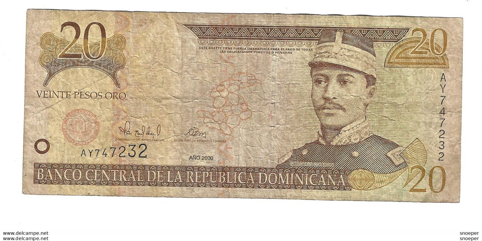 Dominican Republic 20 Pesos 2000   166 - República Dominicana
