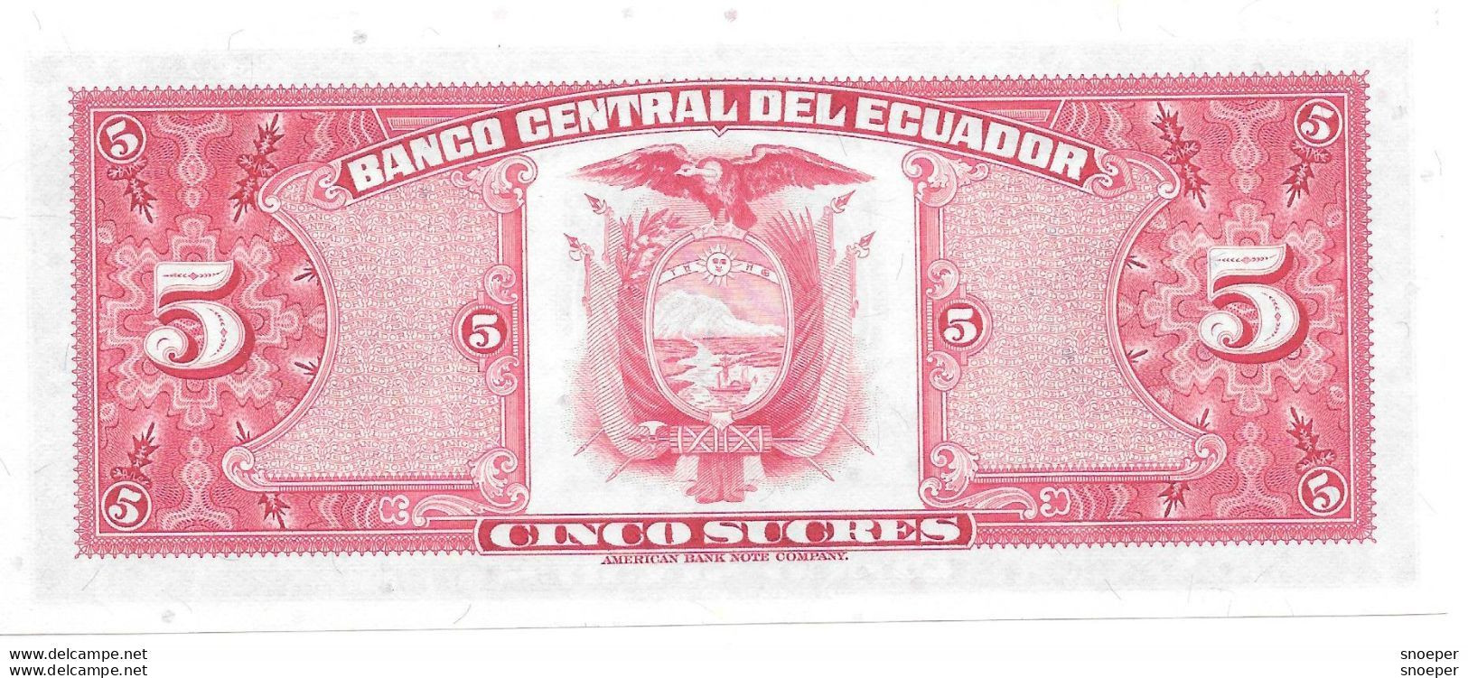 *ecuador 5 Sucres 1983  108b  Unc - Ecuador