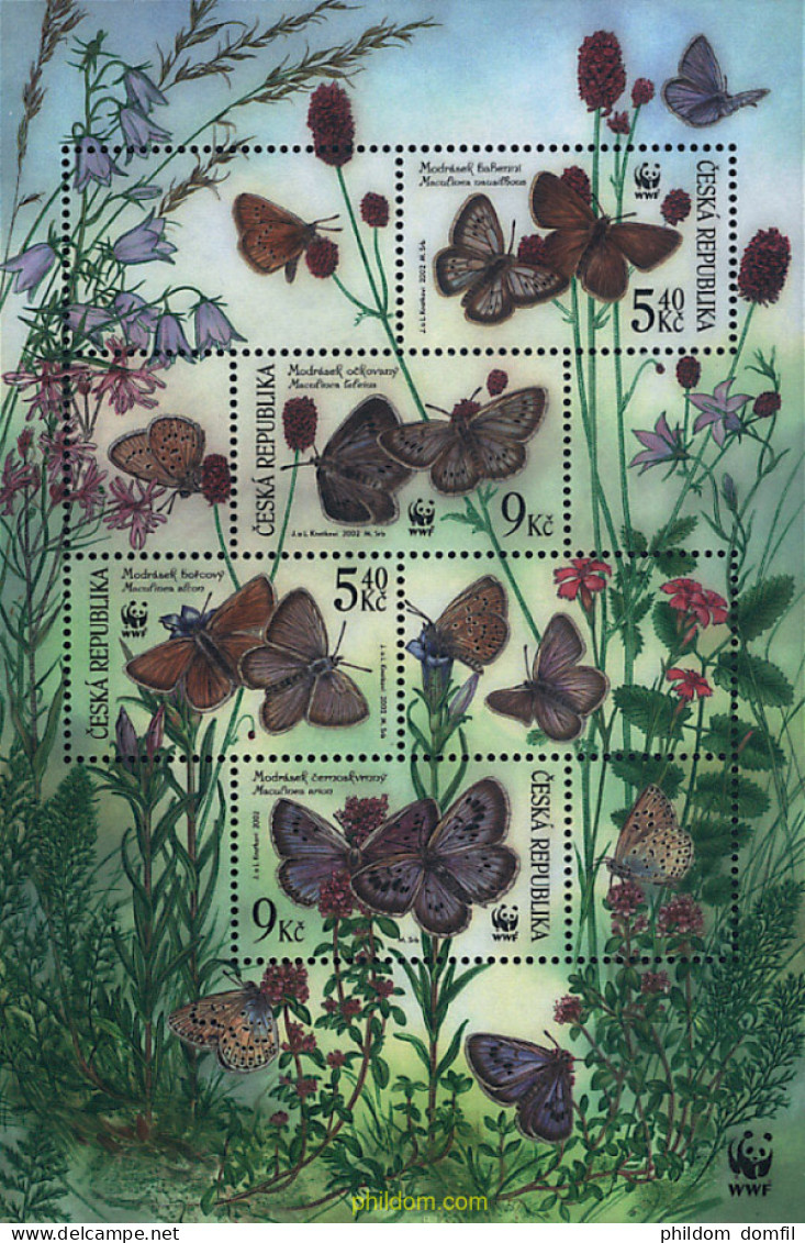 99179 MNH CHEQUIA 2002 WWF. MARIPOSAS - Nuevos