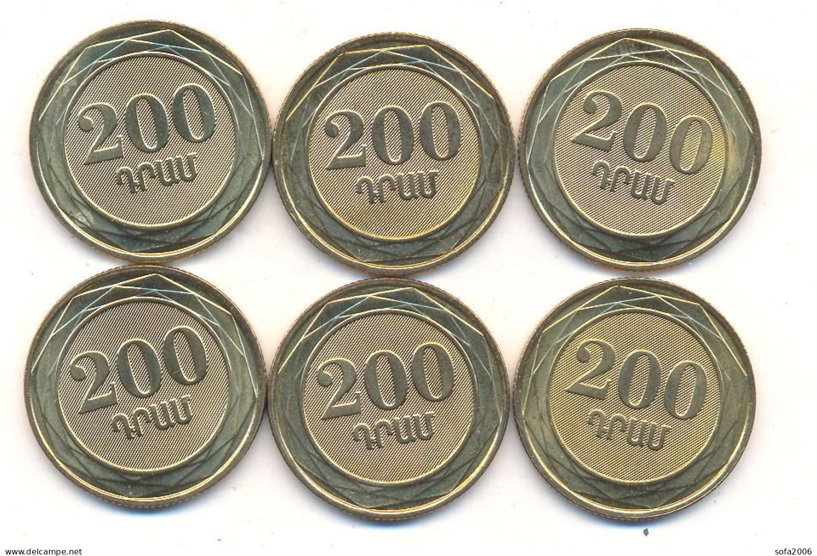 ARMENIA 200 DRAM 6 COINS SET UNC 2014 WILD TREES OF ARMENIA - Arménie