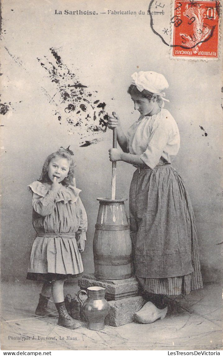 FRANCE - La Sarthoise - Fabrication Du Beurre - Folklore - Carte Postale Ancienne - Autres & Non Classés