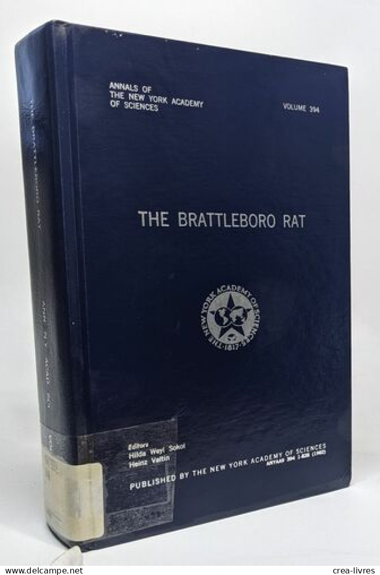 Annals Of The New York Academy Of Sciences: The Brattleboro Rat - Sciences