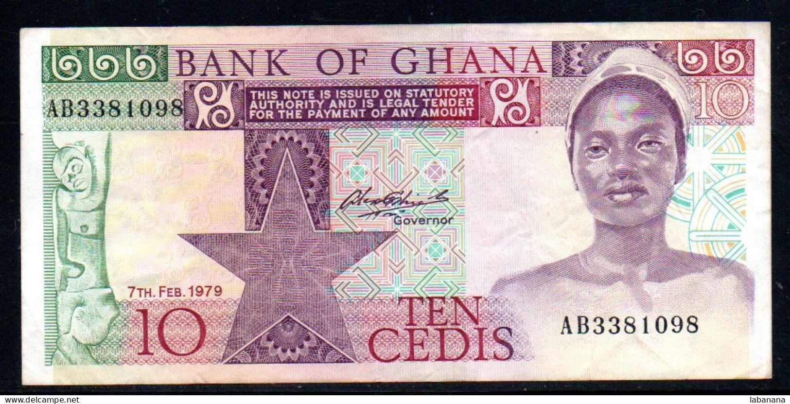 659-Ghana 10 Cedis 1979 AB338 - Ghana