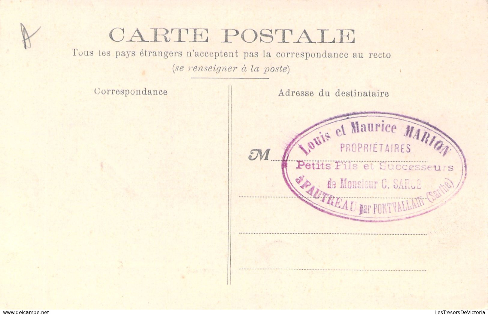FRANCE - Pontvallain - L'aulne A Fautreau - Animé - Carte Postale Ancienne - Autres & Non Classés