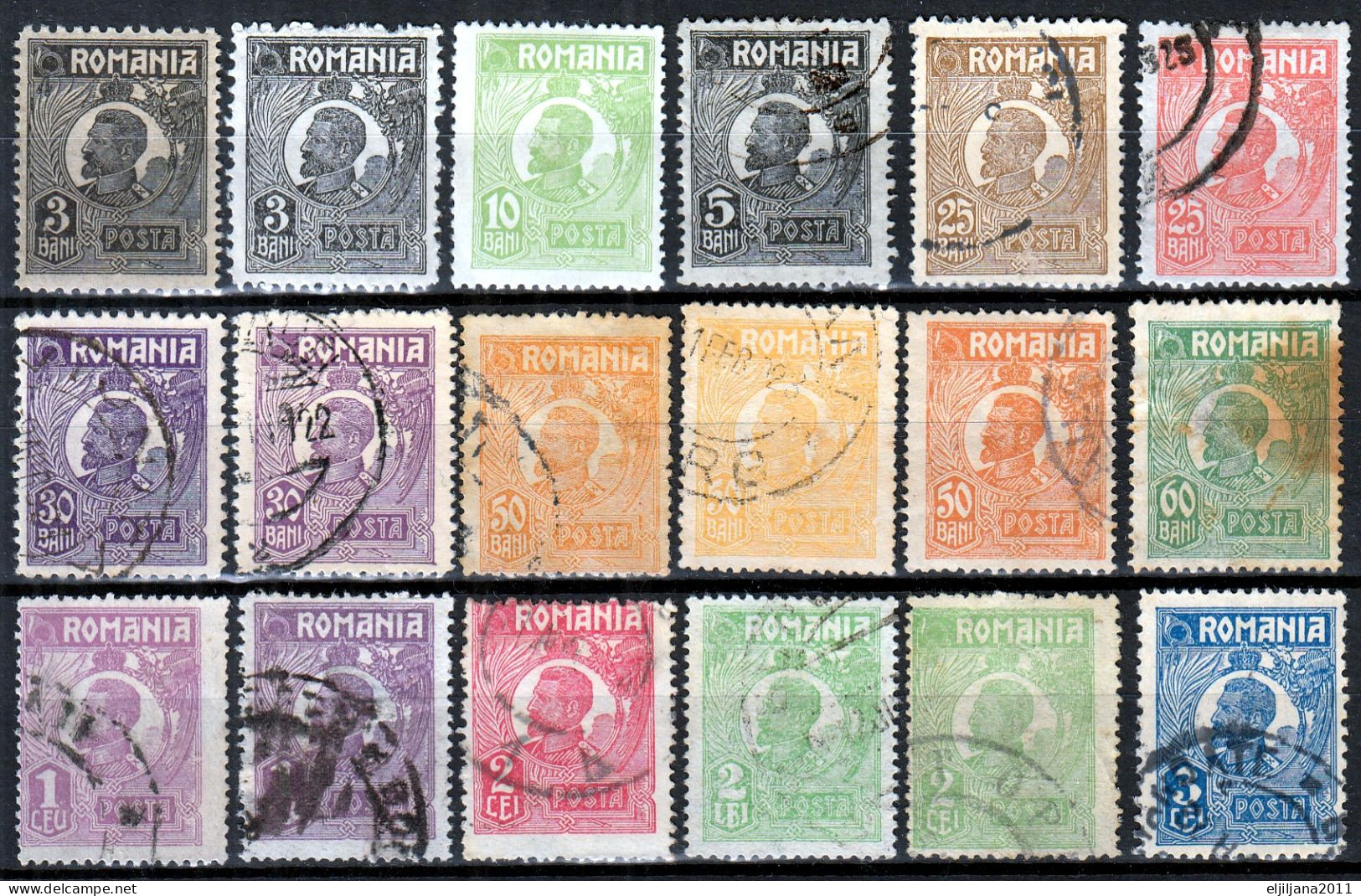 ⁕ Romania 1920-1927 ⁕ King Ferdinand I. Mi.264-285 ⁕ 30v Used / Shades - Used Stamps