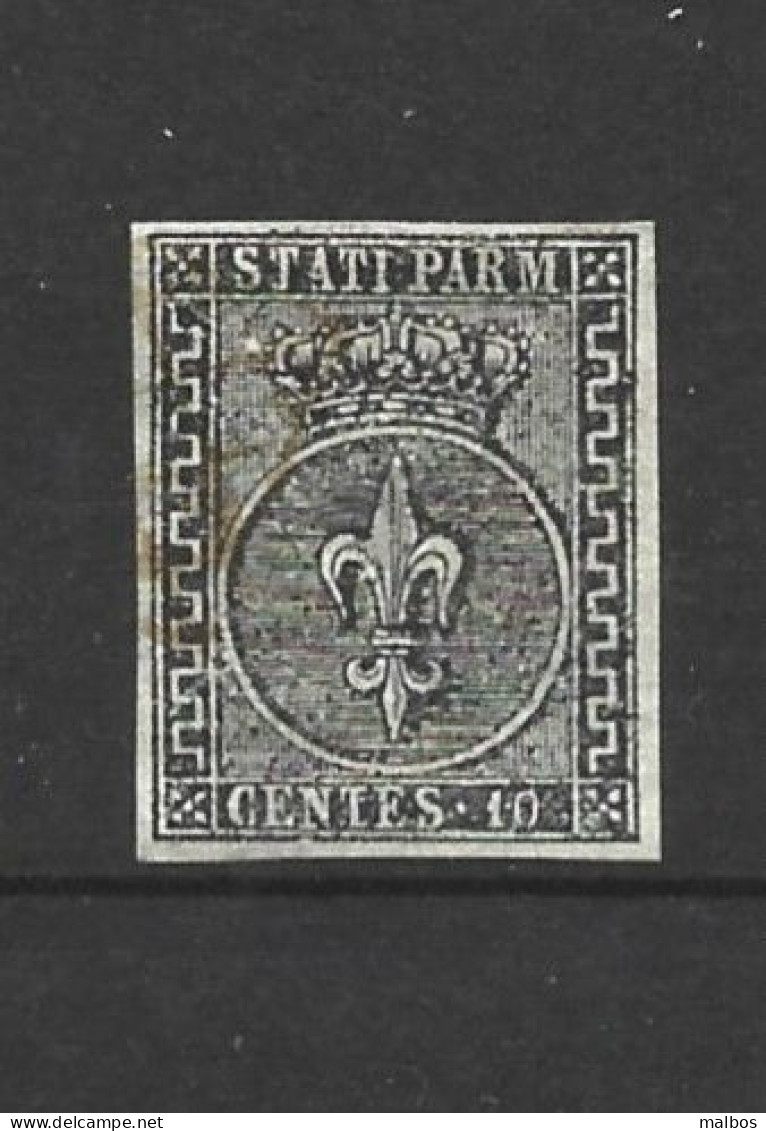 ITALIE  Parme  1852  (o)   Bolaffi N° 2   Cancel Red-brown  -   Nowmk - - Parme