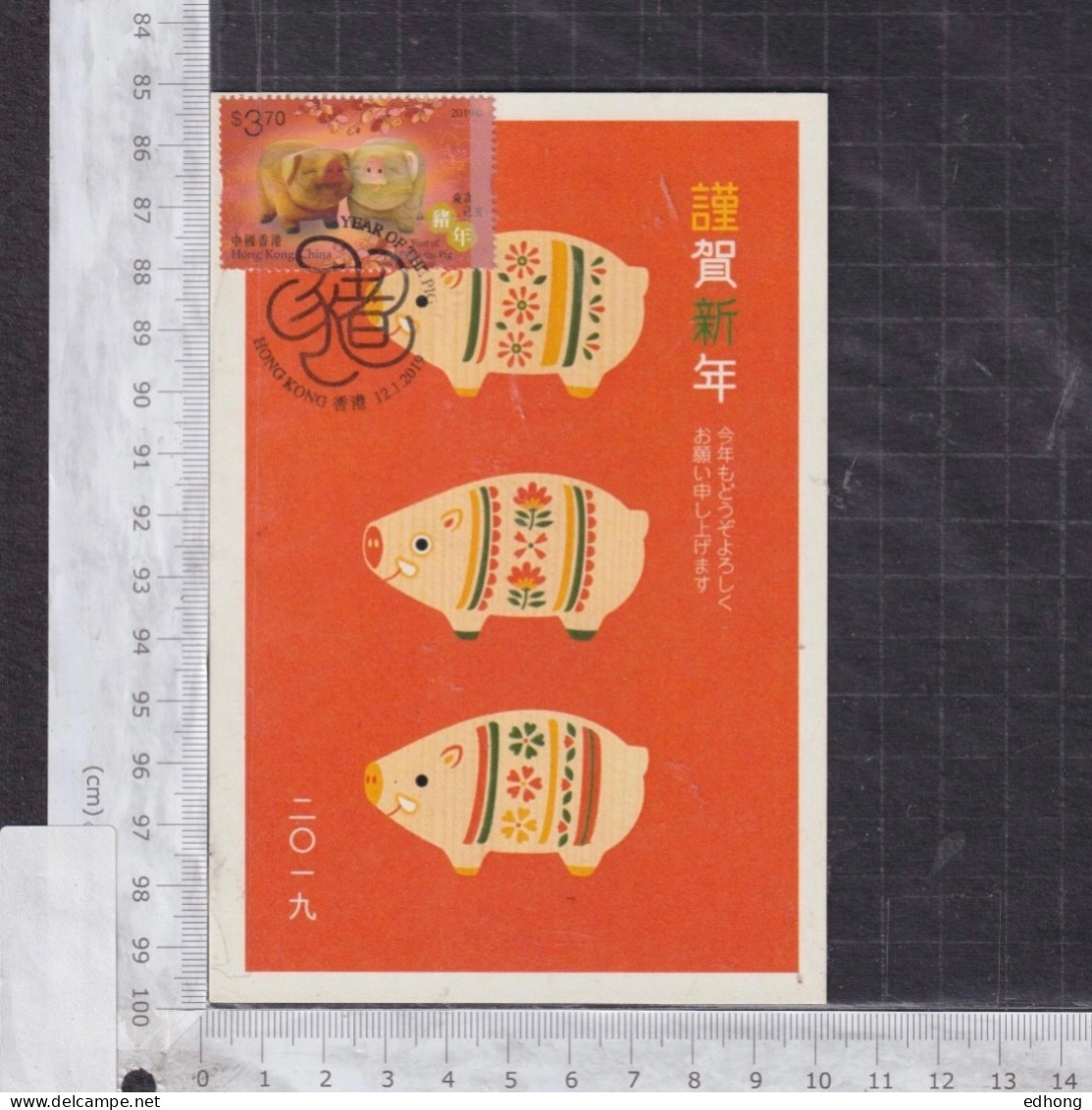 [Carte Maximum / Maximum Card /  Maximumkarte] Hong Kong 2019 | Year Of The Pig, Lunar New Year - Maximumkaarten