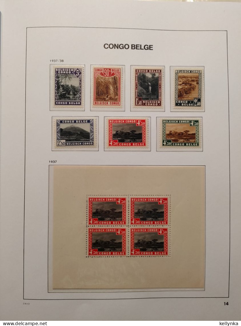 Congo Belge (Complet 1910/1960) + Ruanda Urundi (Complet 1916/1961) - Album Davo - MNH (Lire)