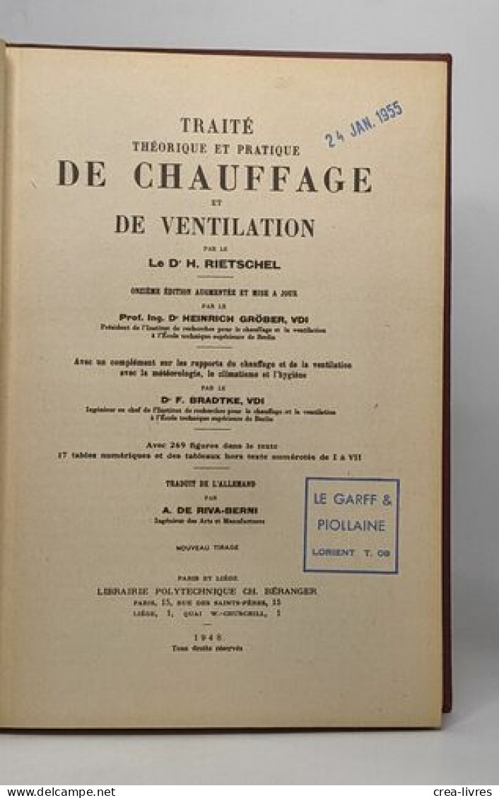 Traité Théorique Et Pratique De Chauffage Et De Ventilation - Sciences