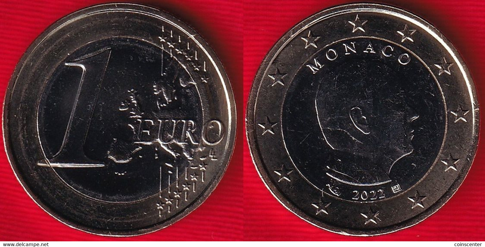 Monaco 1 Euro 2022 Km#194 "Albert II" BiMetallic UNC - Monaco