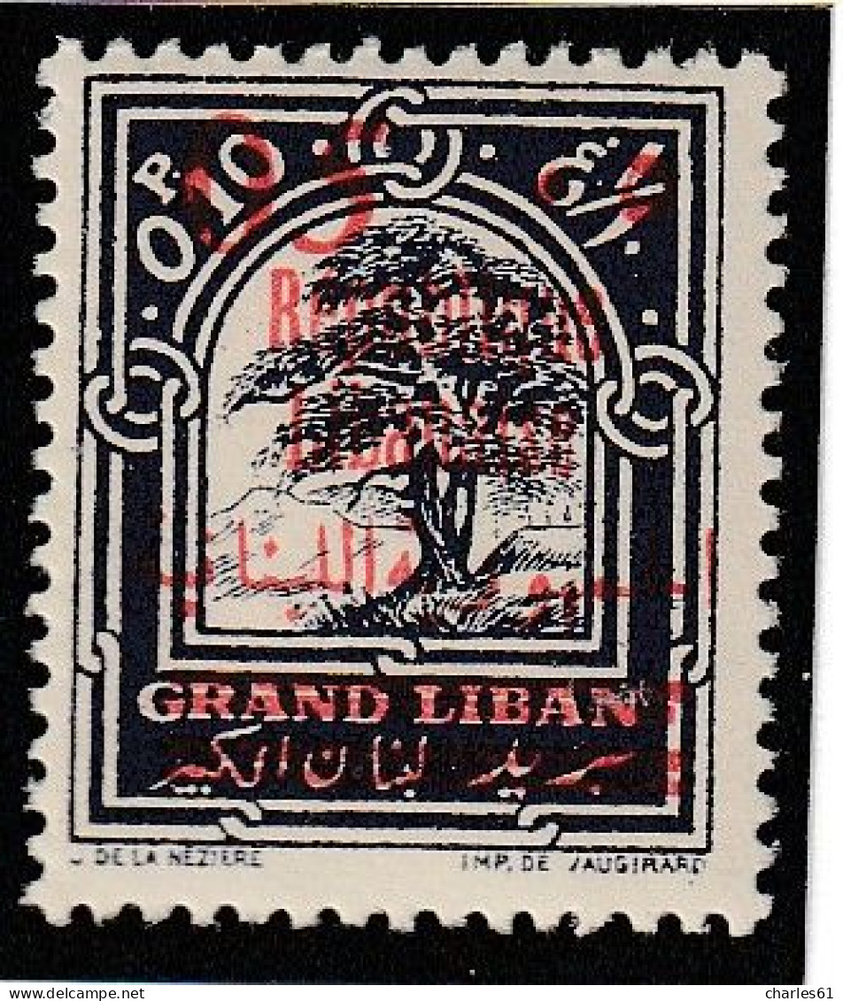 GRAND LIBAN - N°116c ** (1928-29) VARIETE : Surcharge Recto-verso . - Neufs