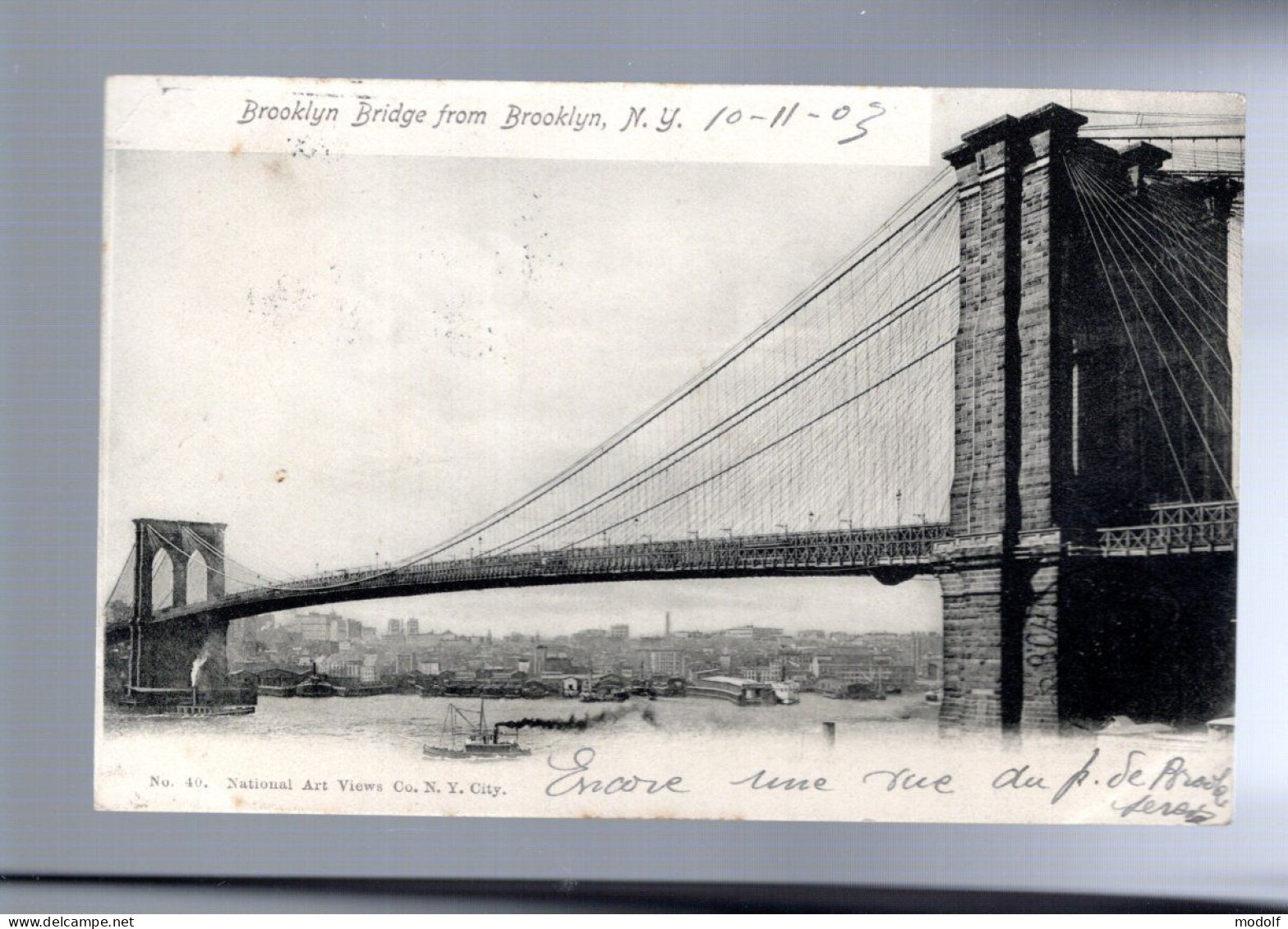 CPA - Etats-Unis - Brooklyn Bridge From Brooklyn - New York City - 1903 - Brooklyn