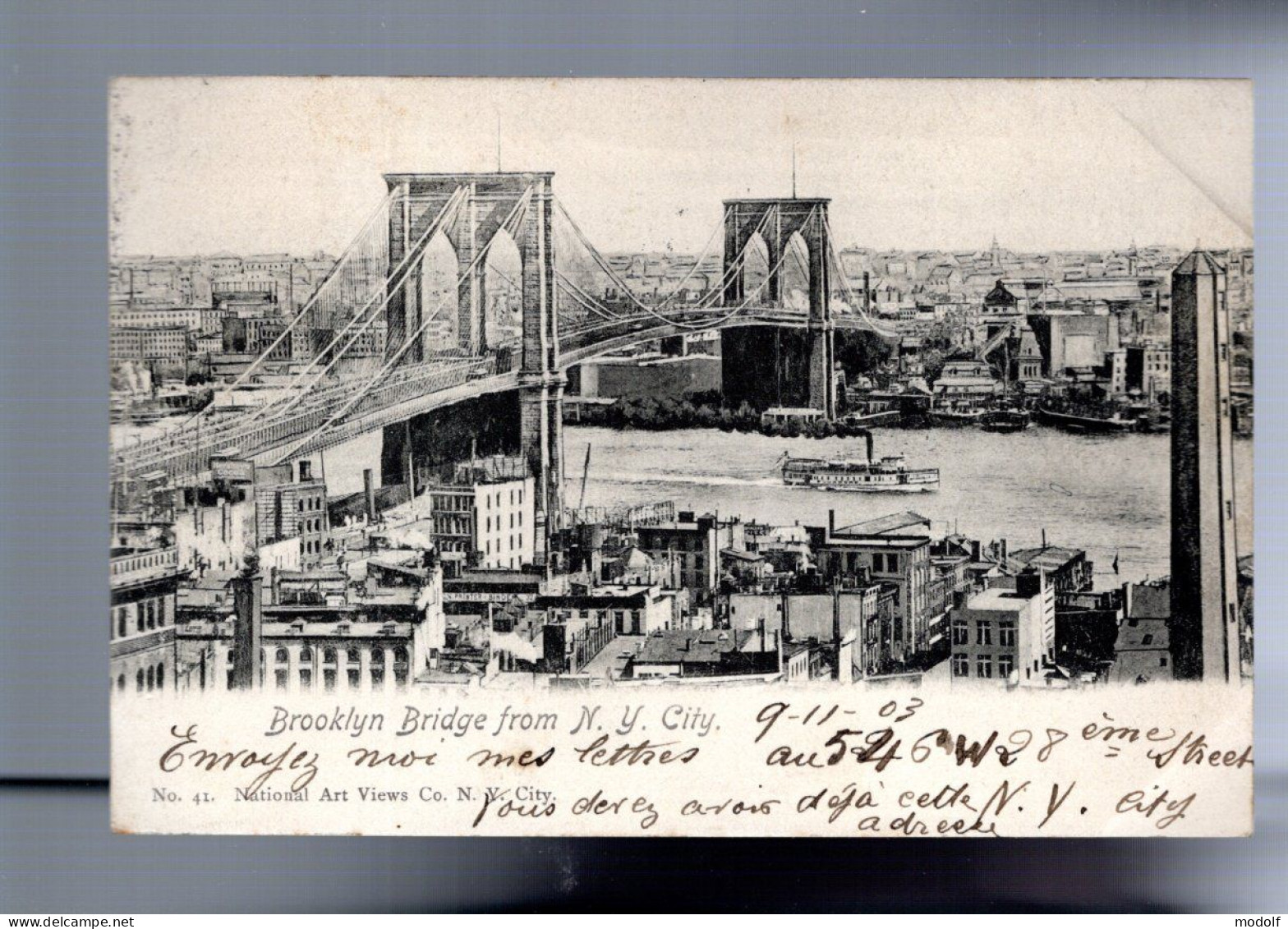 CPA - Etats-Unis - Brooklyn Bridge From New York City - 1903 - Brooklyn