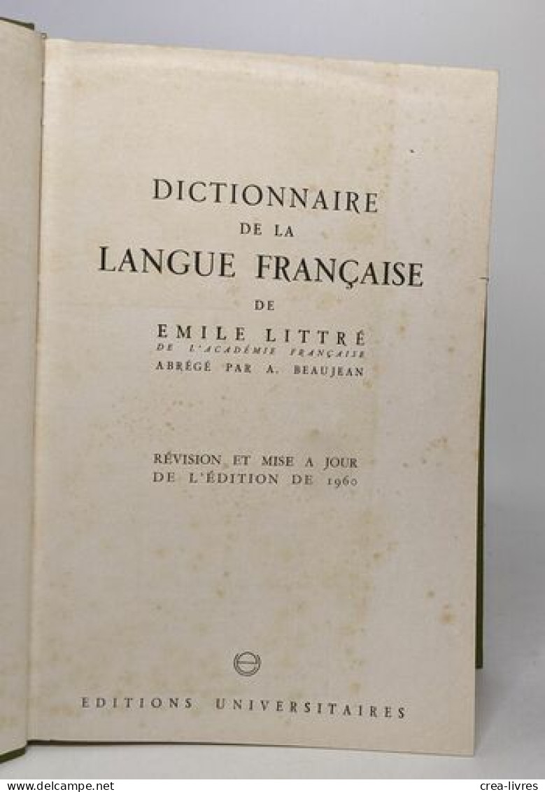 Dictionnaire De La Langue Française - Abrégé Par Beaujean - Woordenboeken