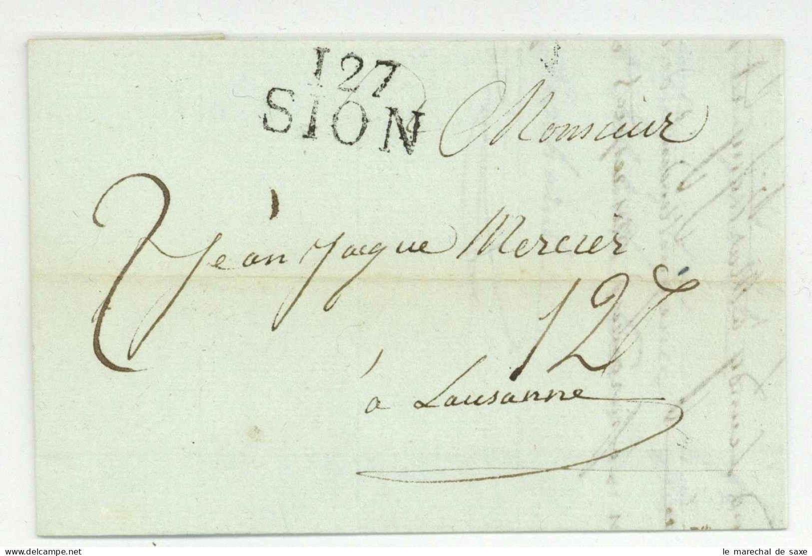 127 SION Suisse Pour Lausanne 1813 - 1792-1815: Départements Conquis