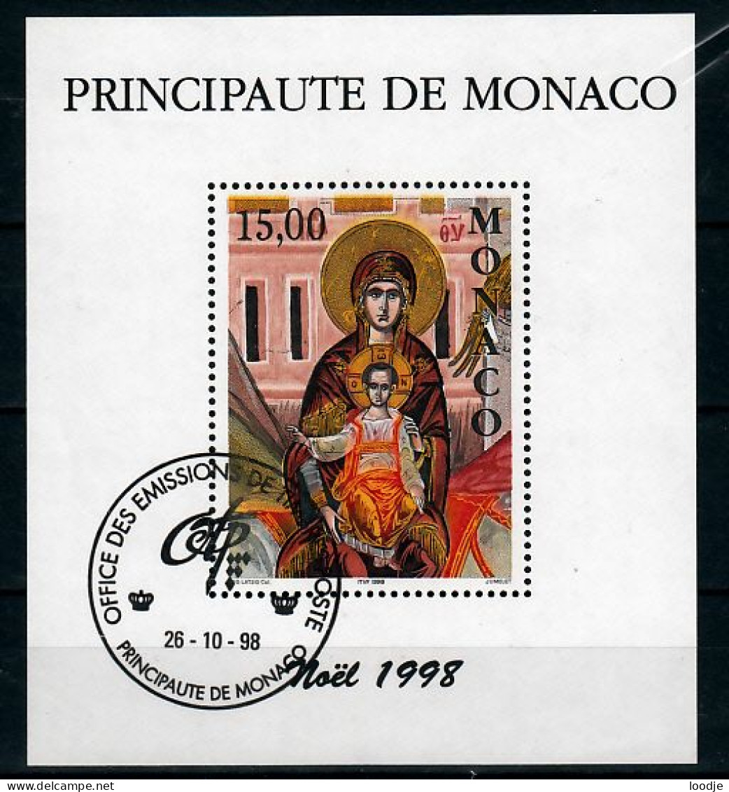 Monaco Blok Mi 75 Kerst 1998  Gestempeld - Used Stamps