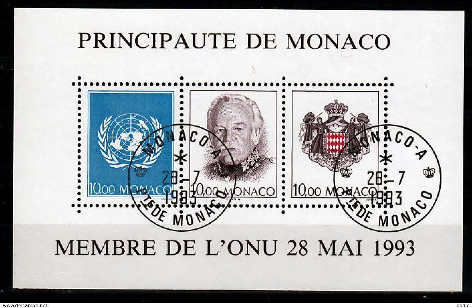 Monaco Blok Mi 60 Monaco Lid Uno  Gestempeld - Used Stamps