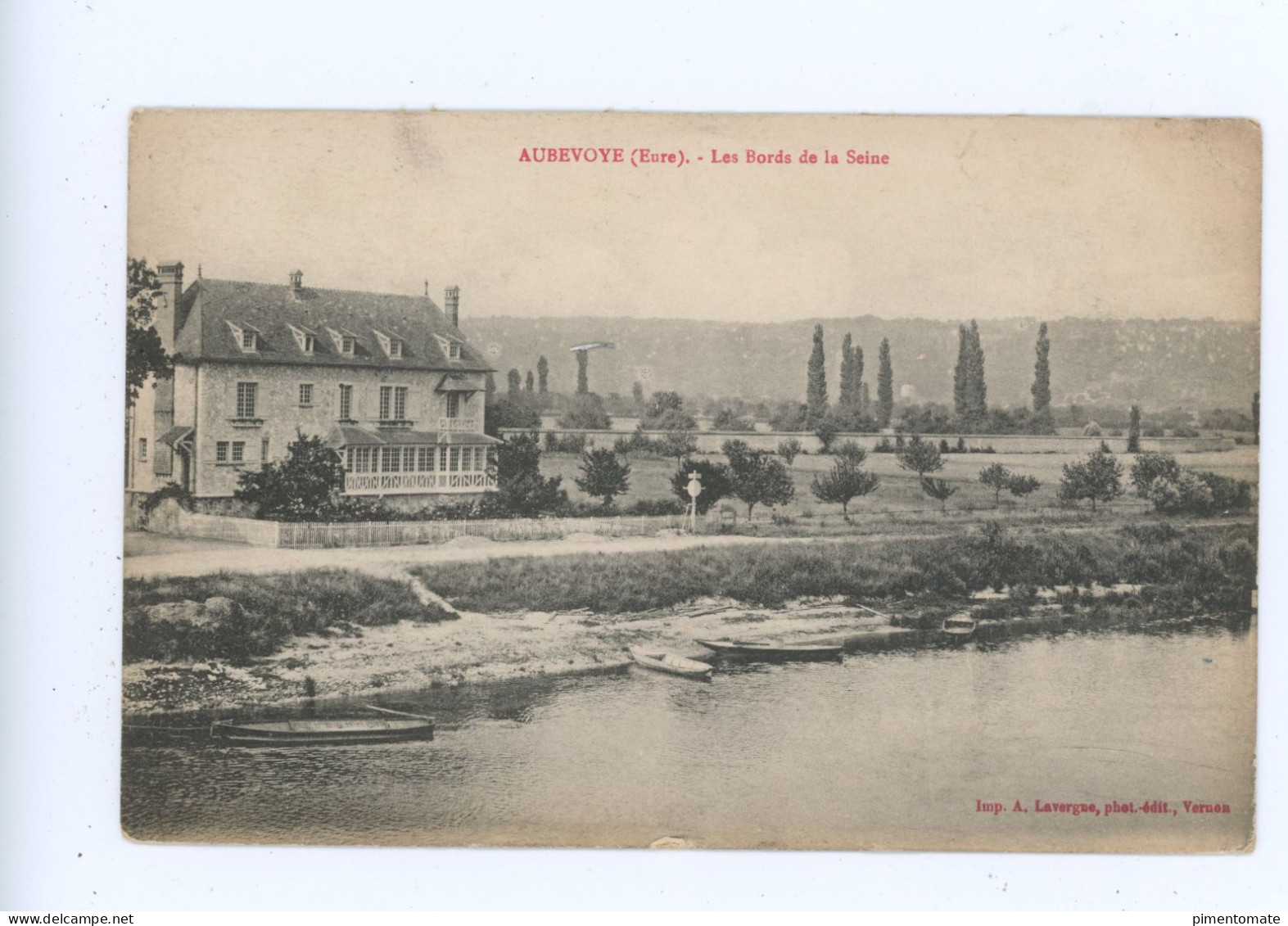 AUBEVOYE LES BORDS DE SEINE 1917 - Aubevoye