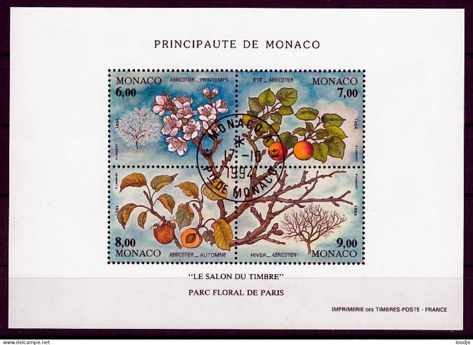 Monaco Blok Mi 65 Salon Du Timbre  Gestempeld - Used Stamps