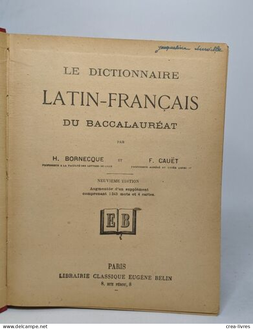 Le Dictionnaire Latin-français Du Baccalaureat - Woordenboeken