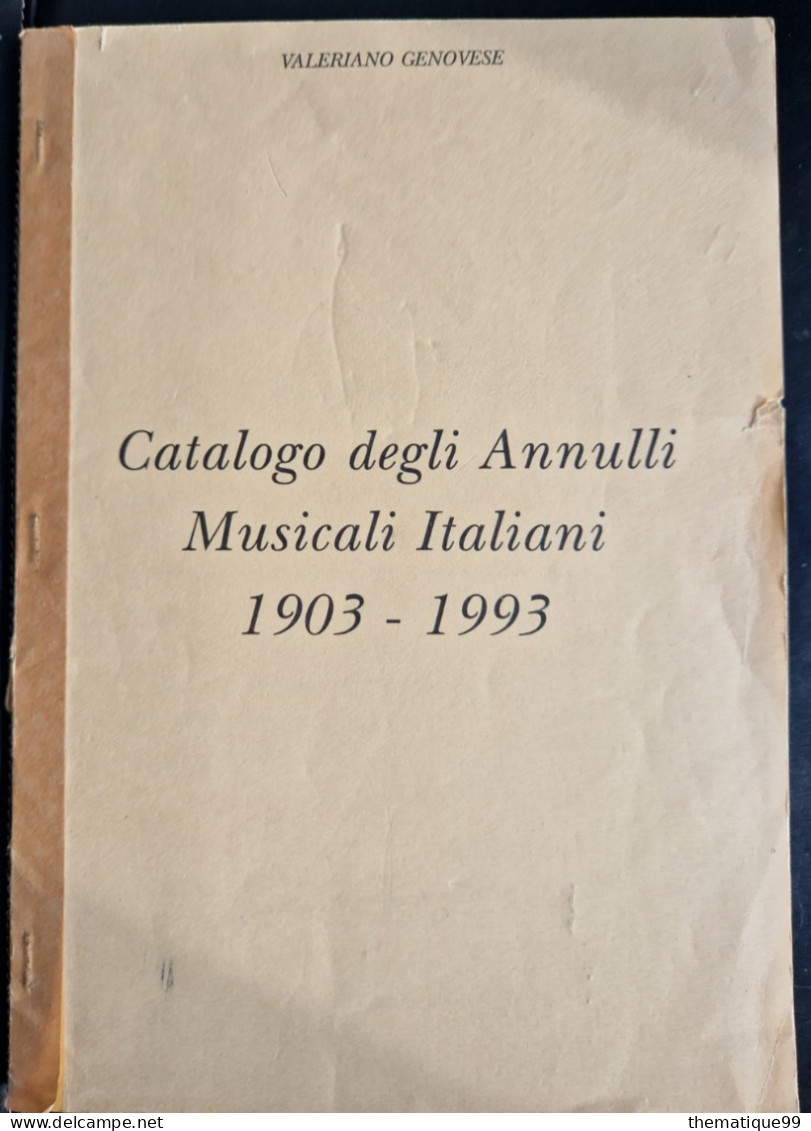 Catalogue Des Marques Sur La Musique, 1903-1993, Genovese - Tematica