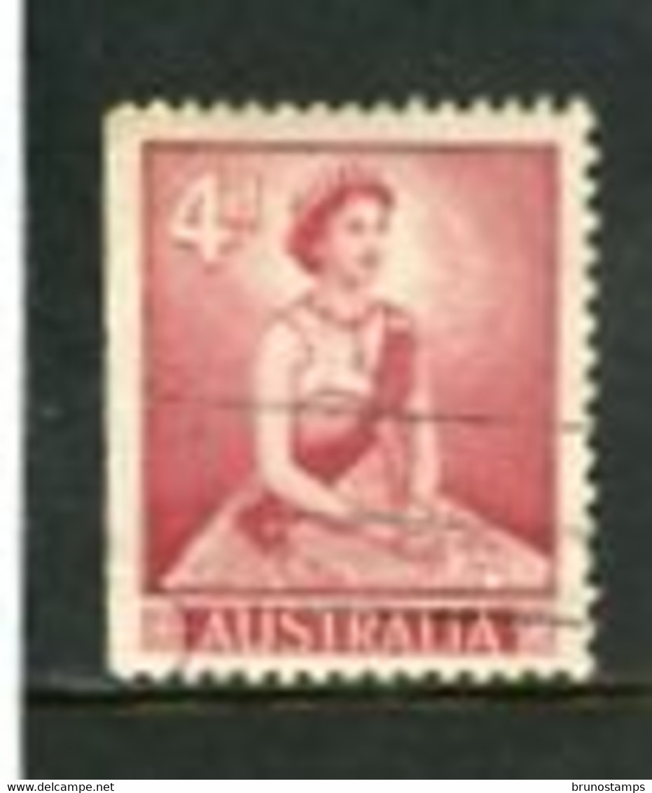 AUSTRALIA - 1959  4d  QUEEN ELISABETH  IMPERF  LEFT   FINE USED - Gebruikt