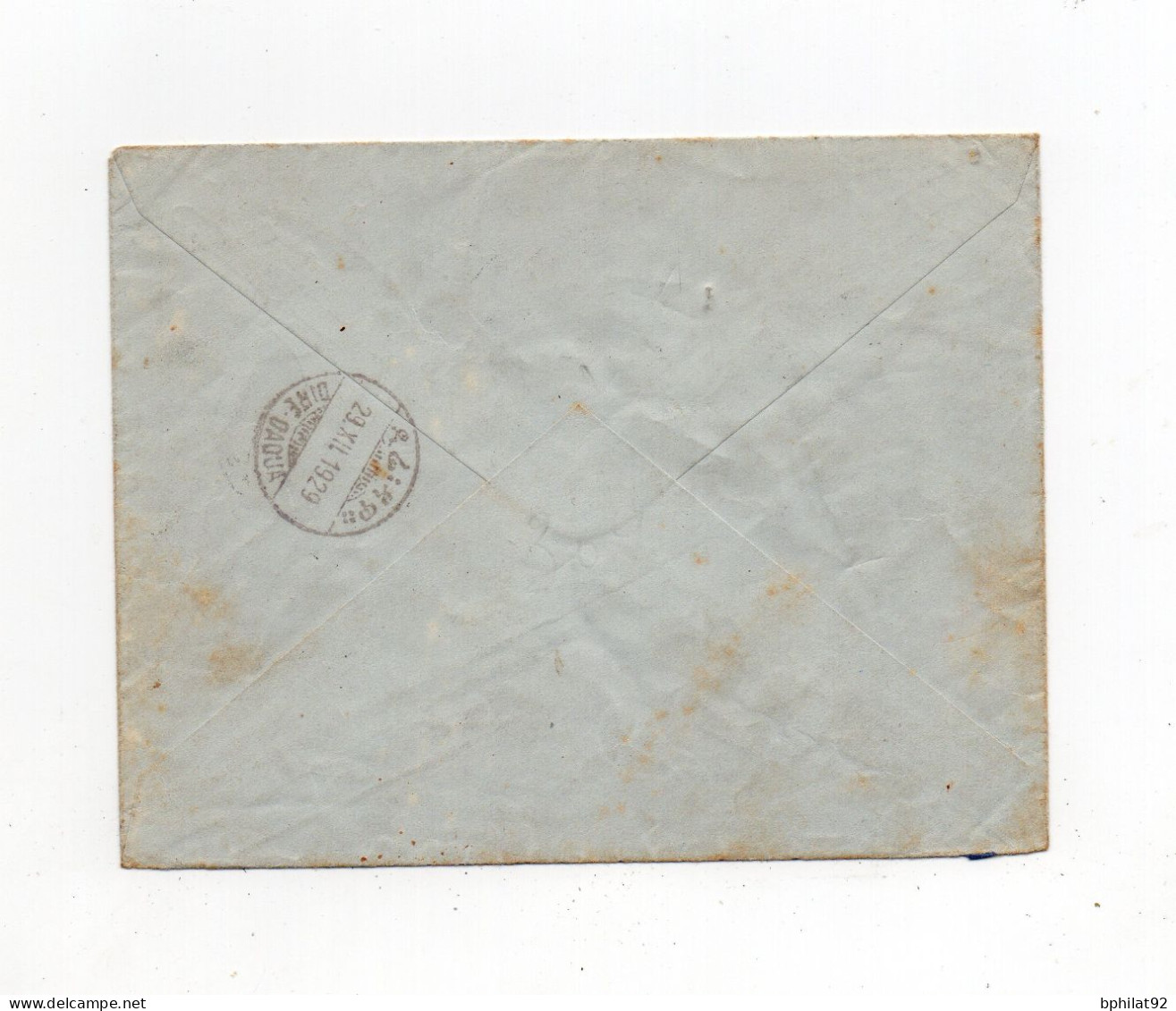 !!! COTE FRANCAISE DES SOMALIS, LETTRE PAR AVION DE 1929 AVEC RARE CACHET A COLLERETTE DE DJIBOUTI - Lettres & Documents