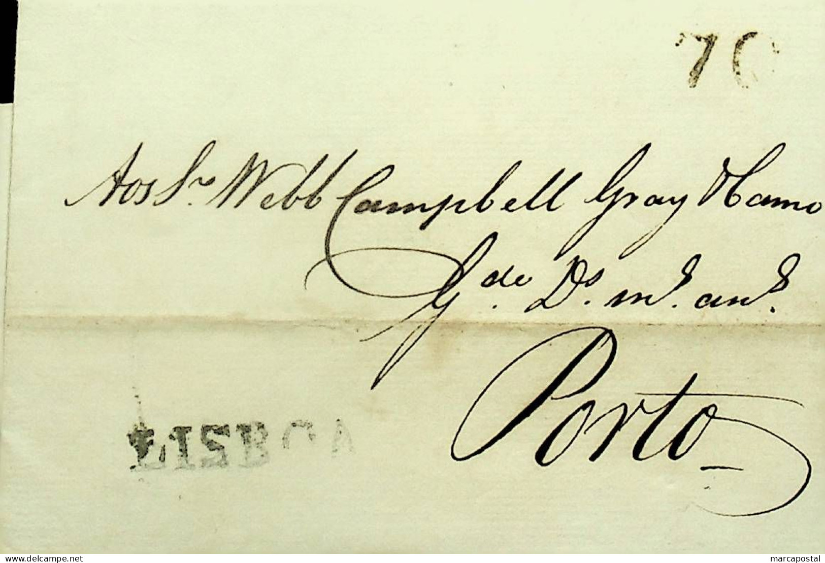 1812 Portugal Carta Pré-filatélica LSB 1a «LISBOA» Preto - ...-1853 Prephilately