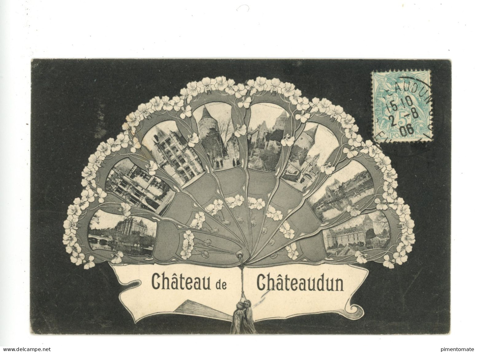 CHATEAU DE CHATEAUDUN MULTIVUES EVENTAIL 1906 - Chateaudun