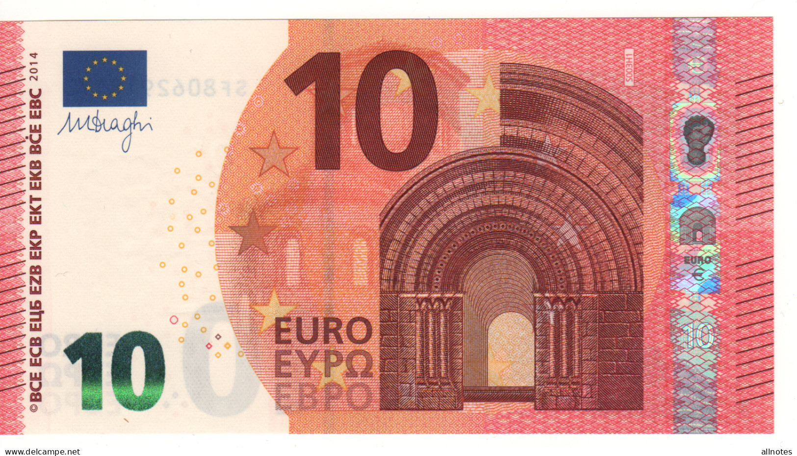 10 EURO  Firma   DRAGHI    S 003 H1     SF8062918173 /  FDS - UNC - 10 Euro