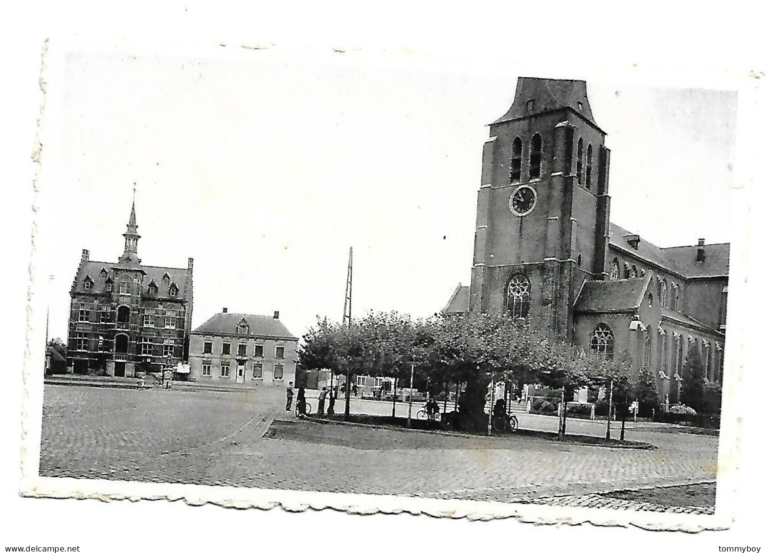 CPA Retie - Het Gemeentehuis ( Architect Langerock 1898 ) De Toren Van De St Martinuskerk En De Eeuwenoude Dorpslinde - Retie