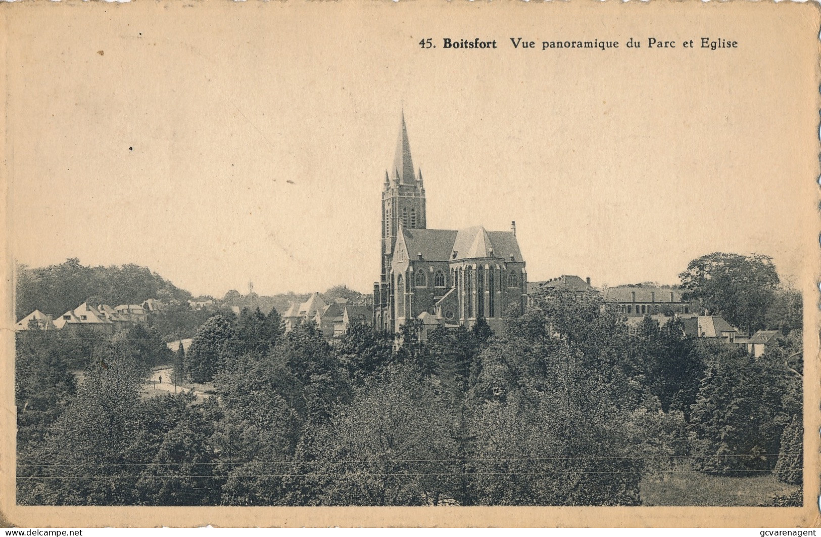 BOITSFORT  VUE PANORAMIQUE DU PARC ET EGLISE    2 SCANS - Watermael-Boitsfort - Watermaal-Bosvoorde