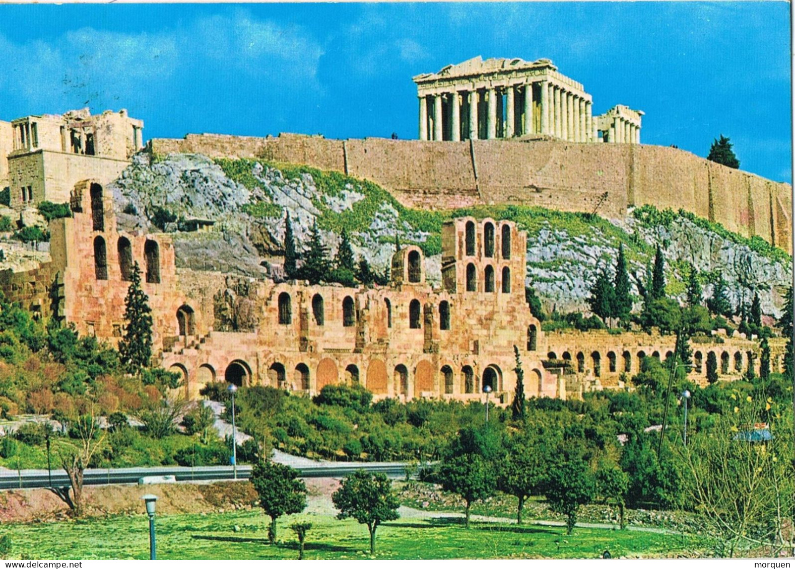 53392. Postal Aerea  ATENAS (Grecia)1987. Vista Del Odeon De Herodes Atticus - Brieven En Documenten