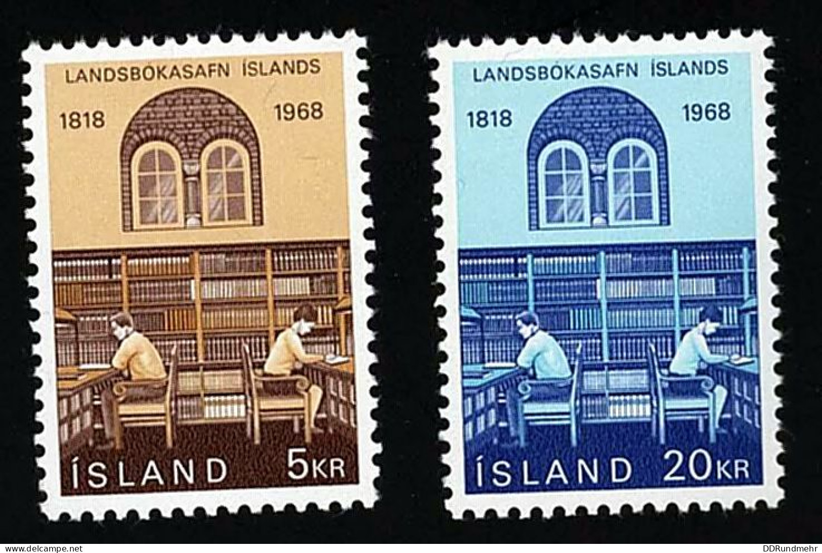 1968 National Library  Michel IS 422 - 423 Stamp Number IS 400 - 401 Yvert Et Tellier IS 377 - 378 Xx MNH - Unused Stamps