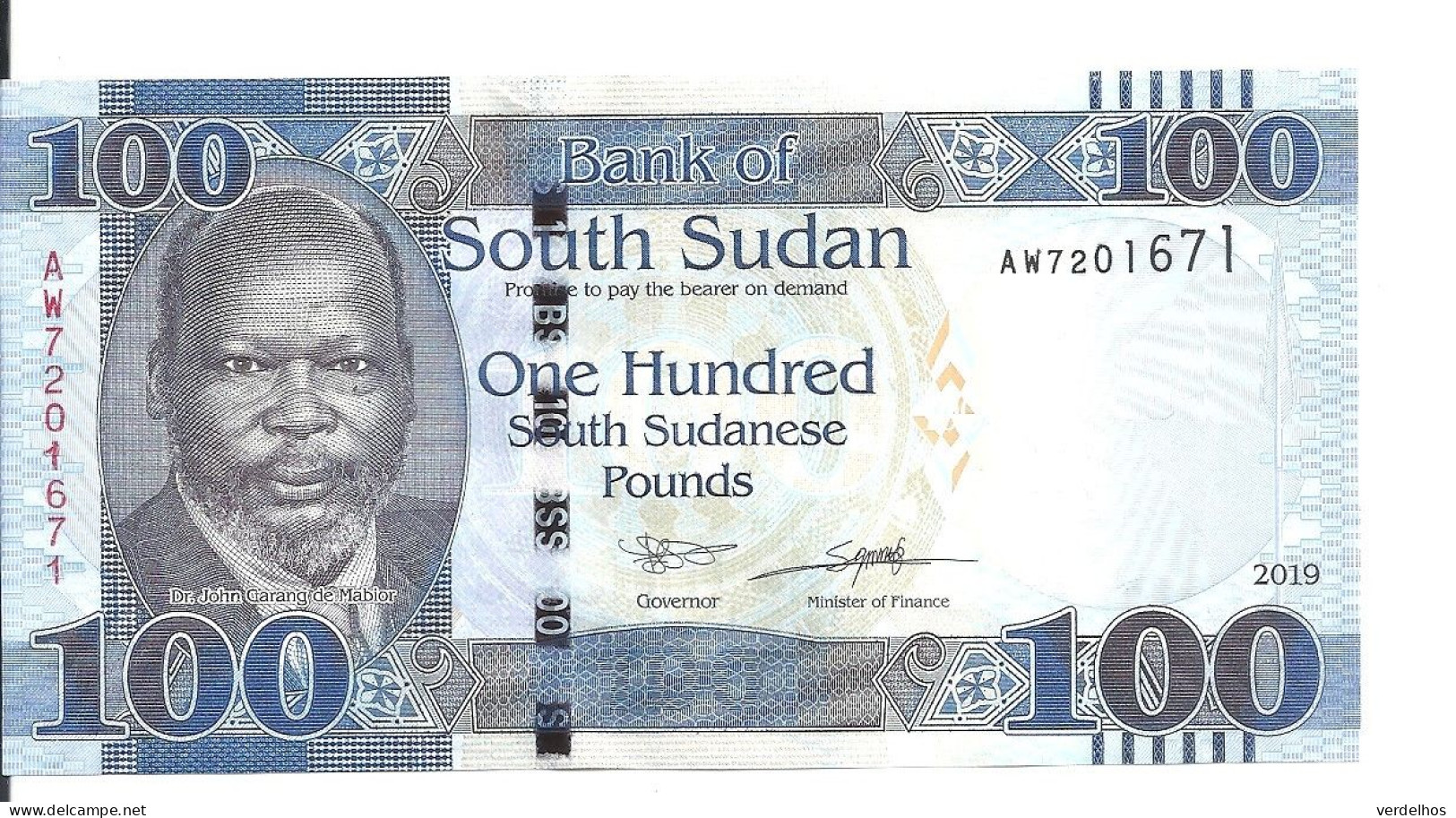 SOUDAN SOUTH 100 POUNDS 2019 UNC P 15 D - Soudan