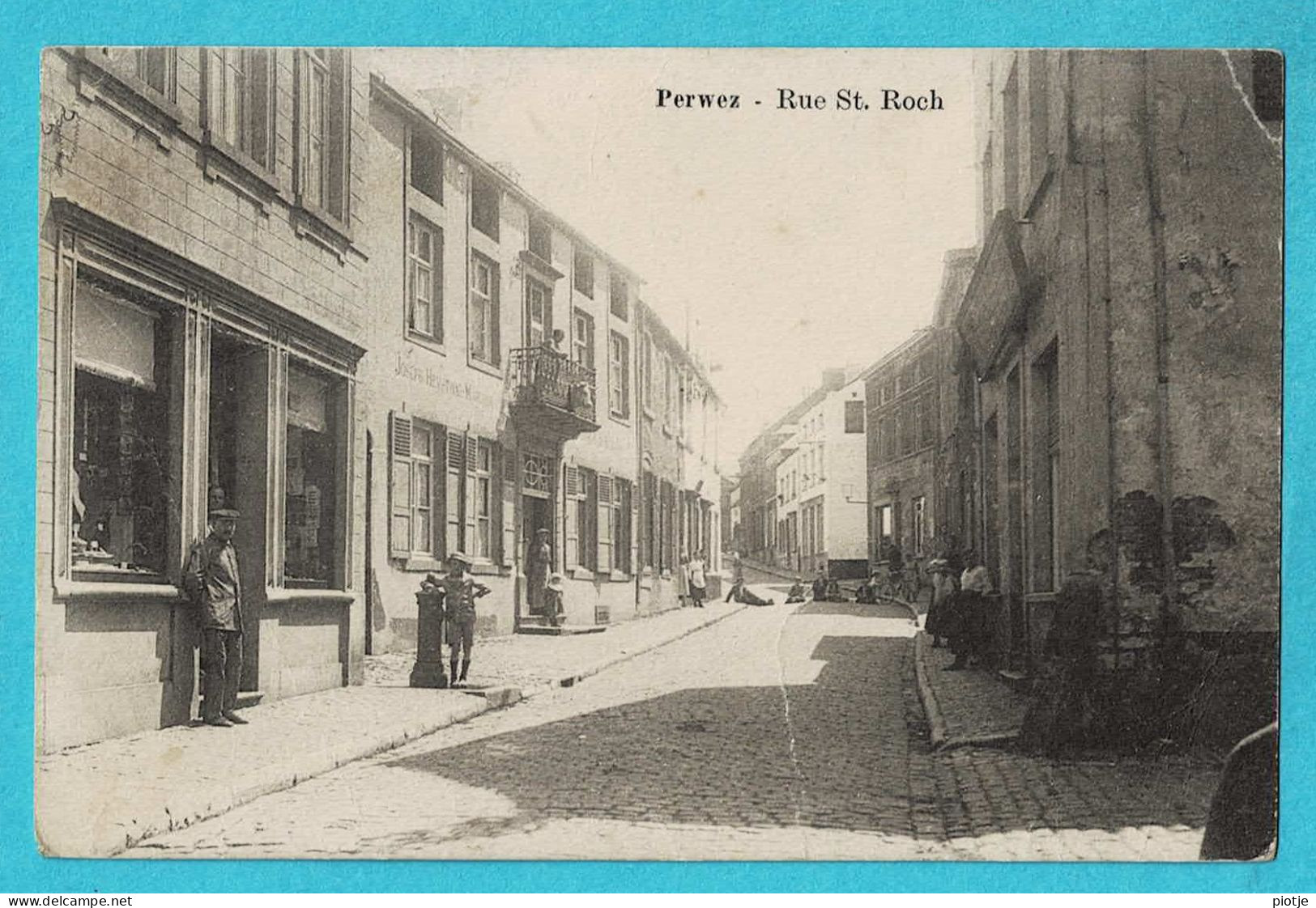 * Perwez - Perwijs (Brabant Wallon) * Rue Saint Roch, Animée, Straatzicht, Unique, TOP, Rare - Perwez