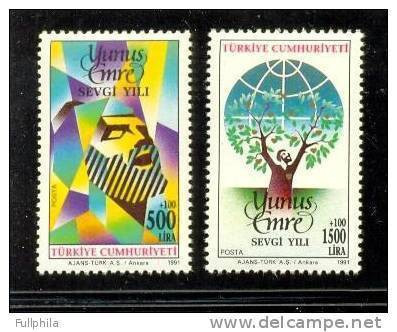 1991 TURKEY THE LOVE FOR YUNUS EMRE MNH ** - Unused Stamps