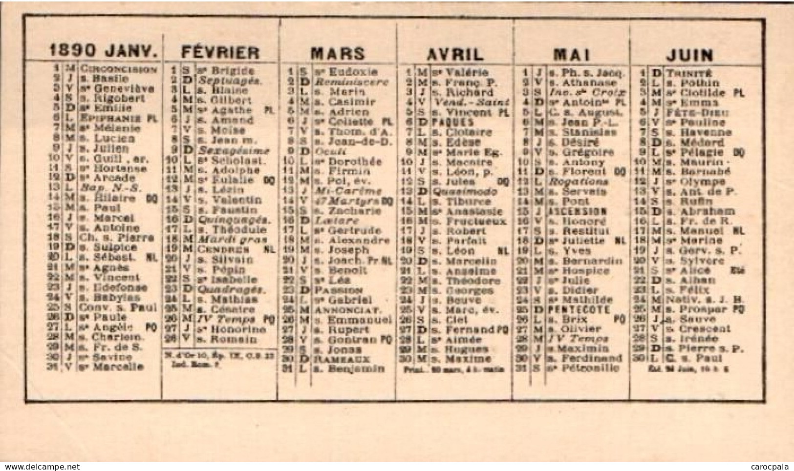 1890 Premier Semestre  , Publicité Caves De Flandre :mr Mathé Vin Rue De Flandre à Paris - Petit Format : ...-1900