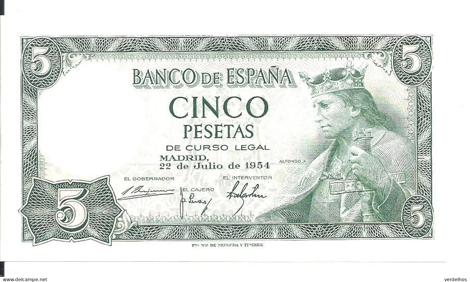 ESPAGNE 5 PESETAS 1954 UNC P 146 - 5 Pesetas