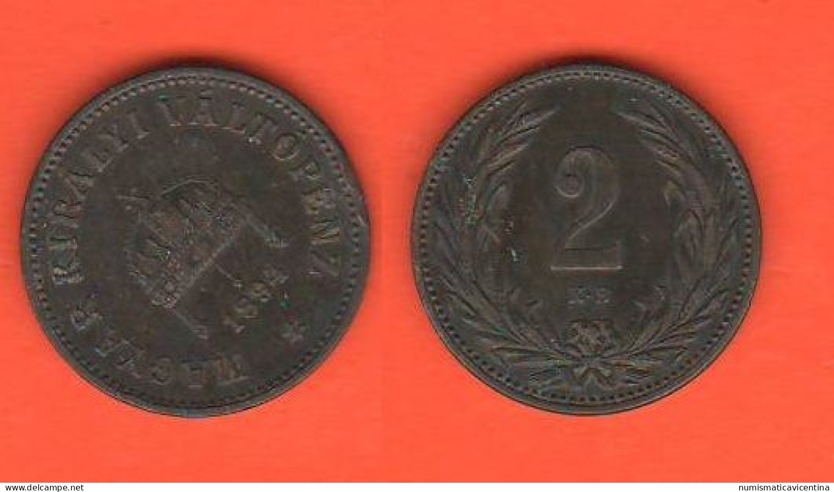 2 Filler 1894 Ungheria MAGYAR Hungary - Hongrie