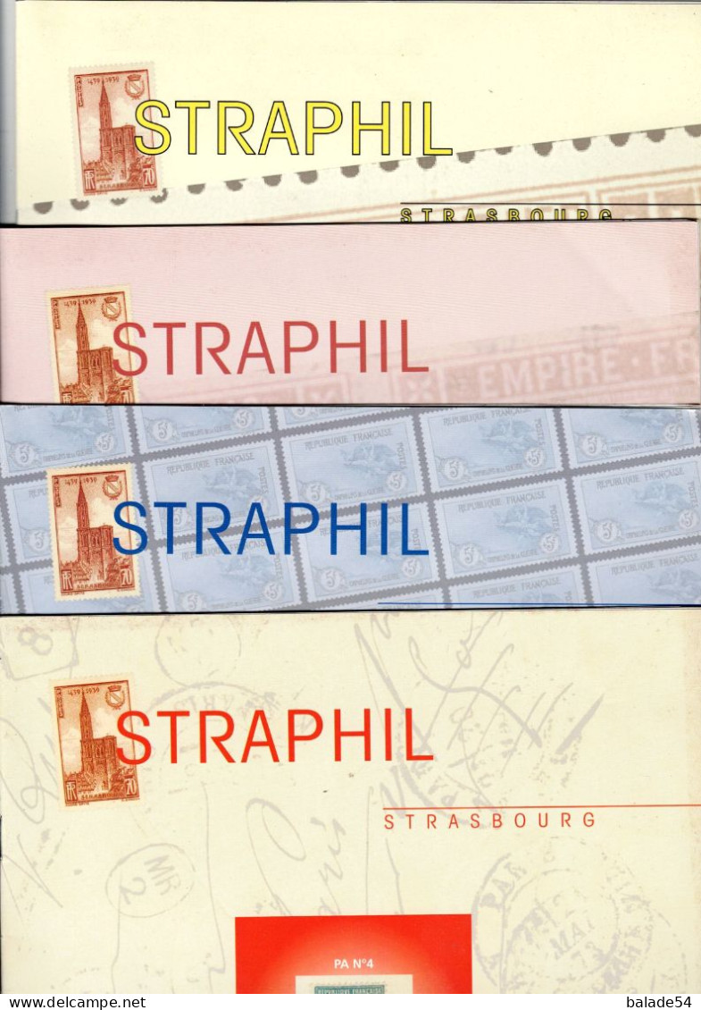 MARCOPHILIE POSTAL STRAPHIL - VENTE à PRIX NETS Lot De 4 Brochures Automne / Printemps 2008 Et 2009 - Catalogues De Maisons De Vente