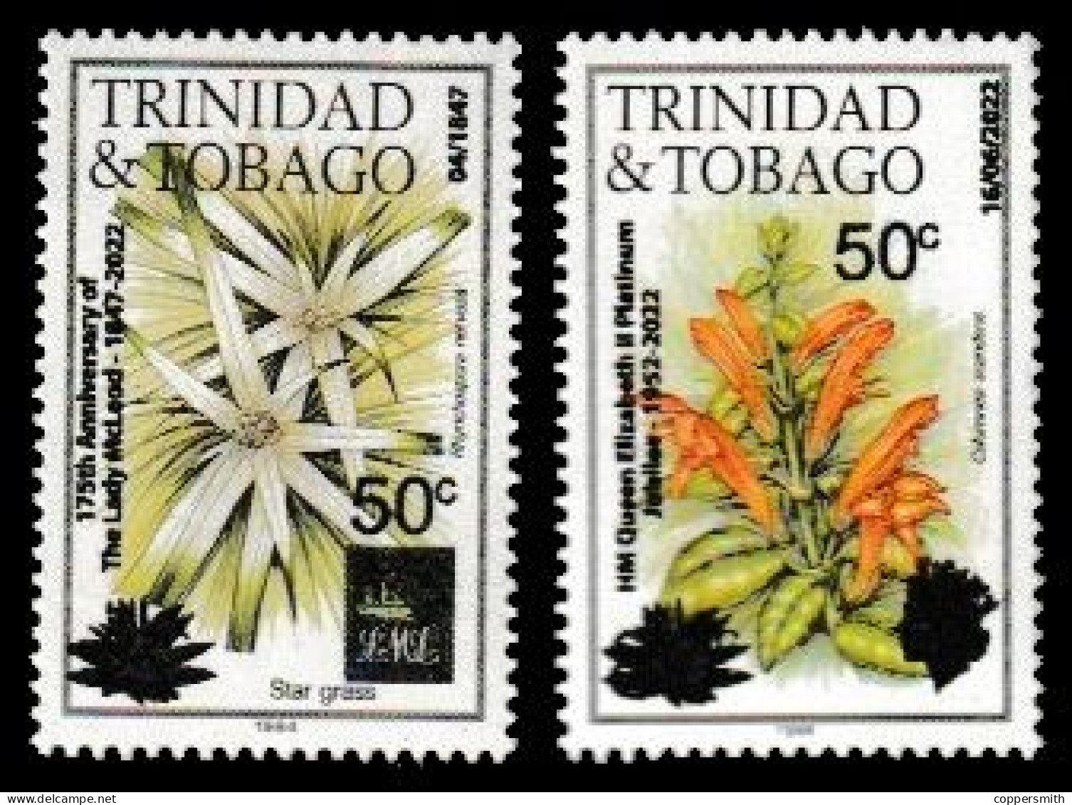 (029-30) Trinidad + Tobago 2022 / Plants / Pflanzen / Flora Overprints / Surcharges / Rare / Scarce  ** / Mnh Michel - Trinité & Tobago (1962-...)