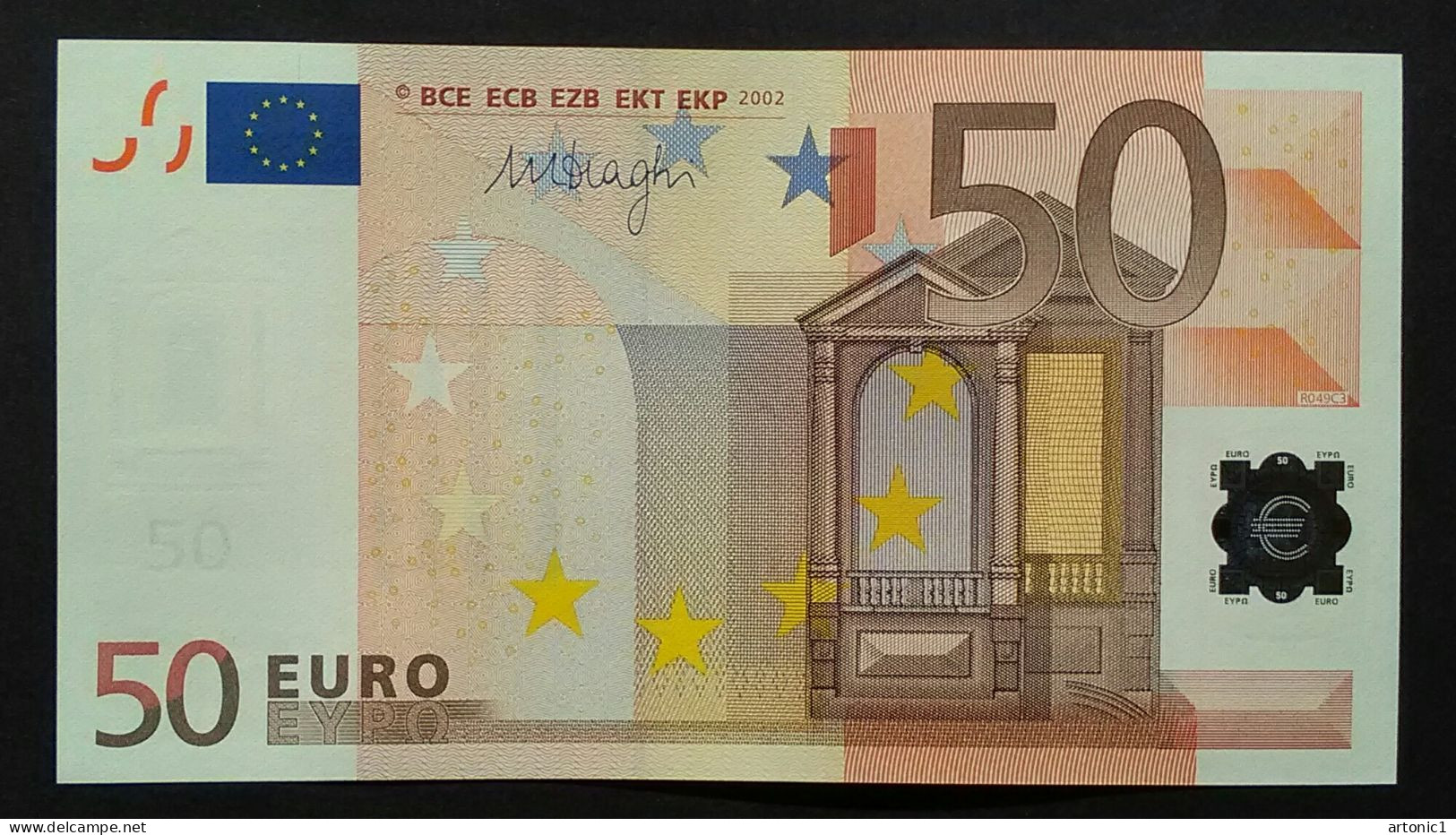 50 Euro Banknote Finland (L) 2002, Draghi Signature, Printer/plate R049, GEM UNC - 50 Euro