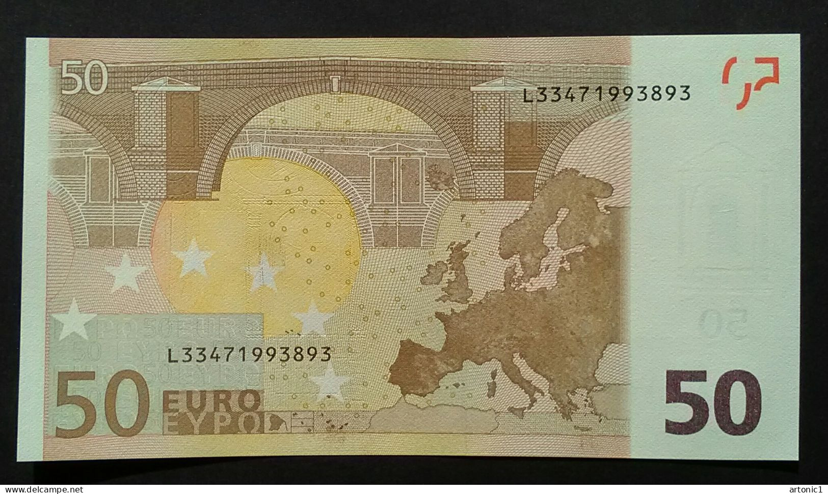 50 Euro Banknote Finland (L) 2002, Draghi Signature, Printer/plate R049, GEM UNC - 50 Euro