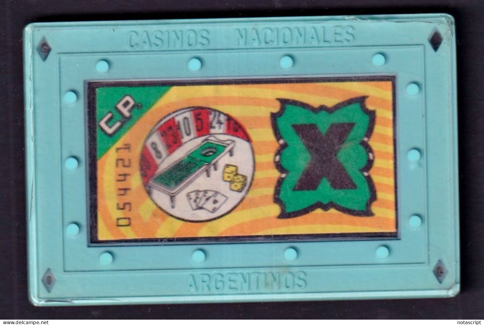 Argentina Casinos Argentinos Hyperinflation Times  Plaque Code X - Casino