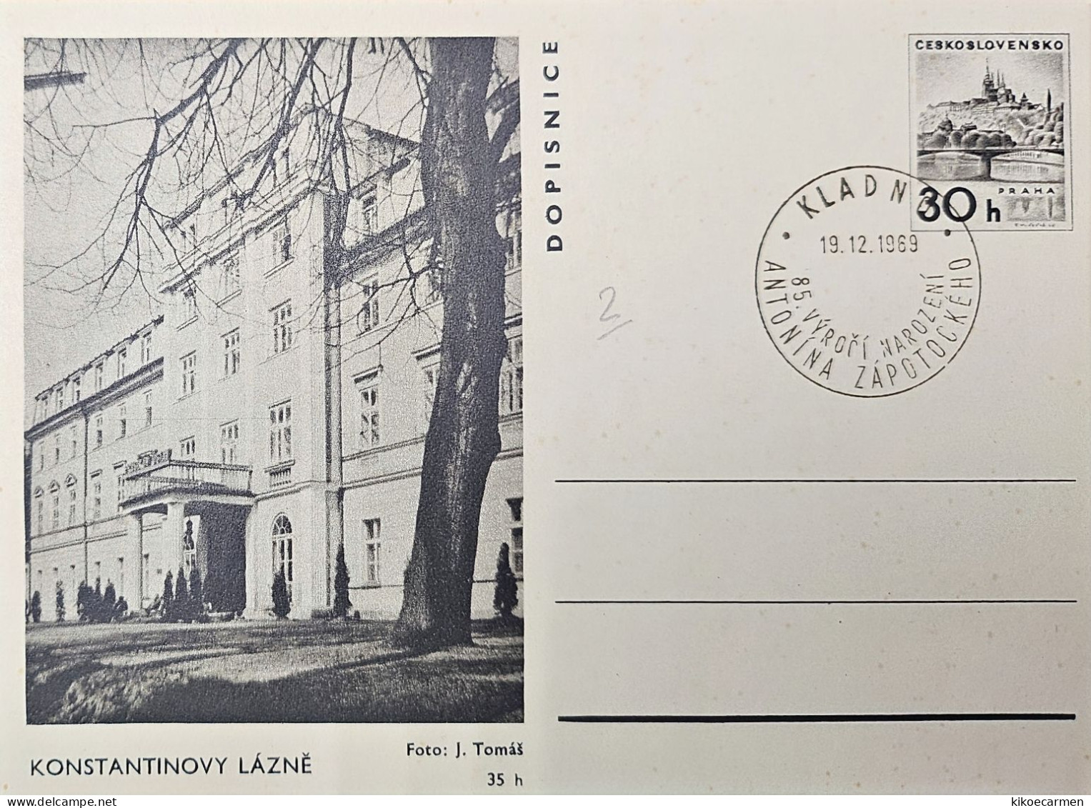 1969 The Beauty Of Czechoslovakia Konstantinovy Lazne Dopisnice Postal Stationery Card Tchécoslovaquie Ceskoslovensko - Kuurwezen