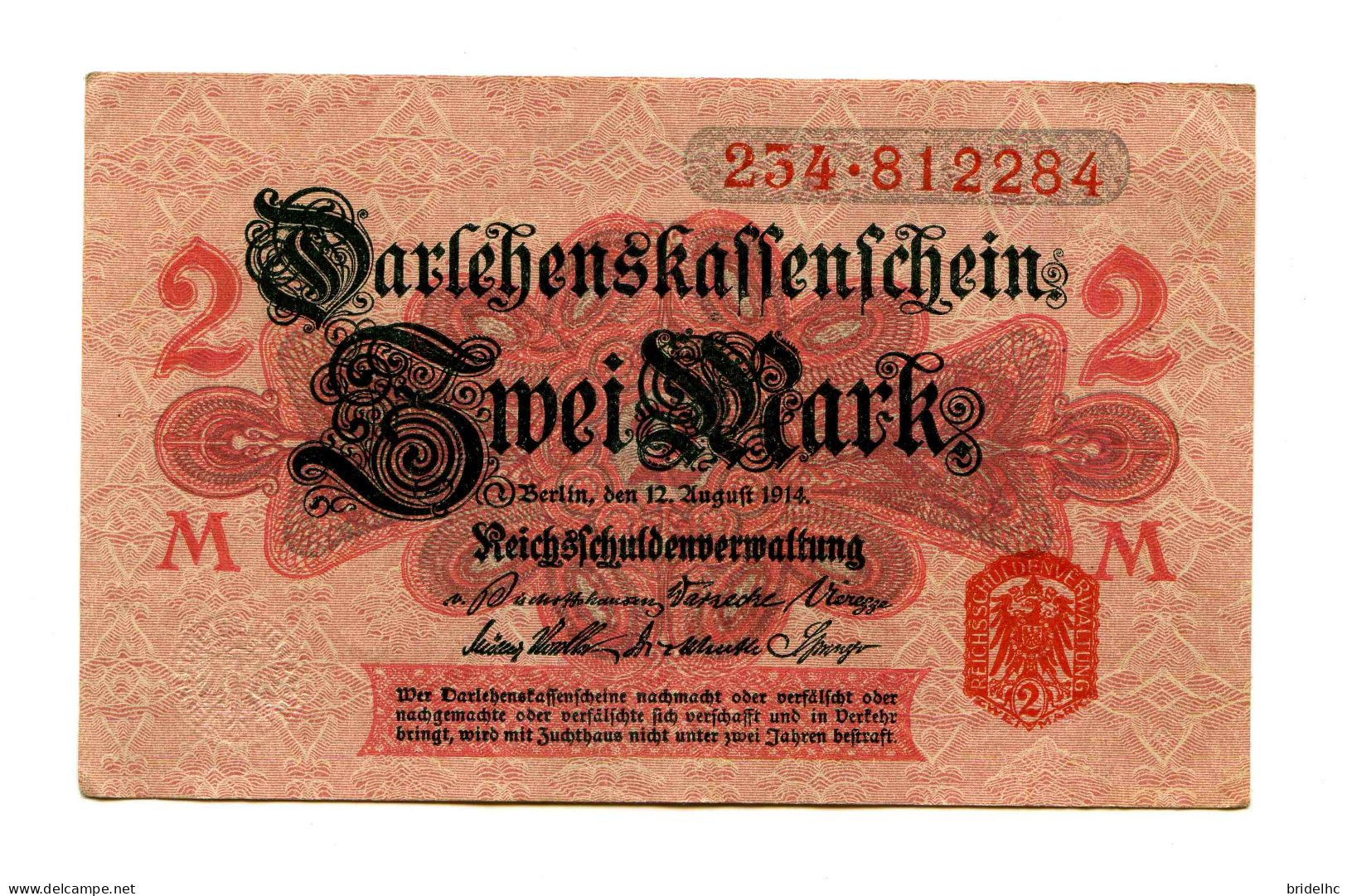 Allemagne 2 Mark 1914 - Other & Unclassified