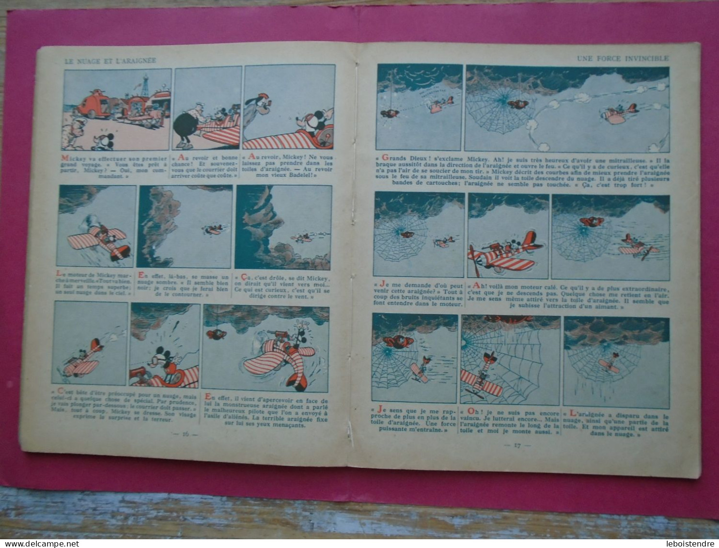 MICKEY AVIATEUR HACHETTE 1936 TRES BON ETAT TRES FRAIS ! ILLUSTRATIONS WALT DISNEY MICKEY N° 8